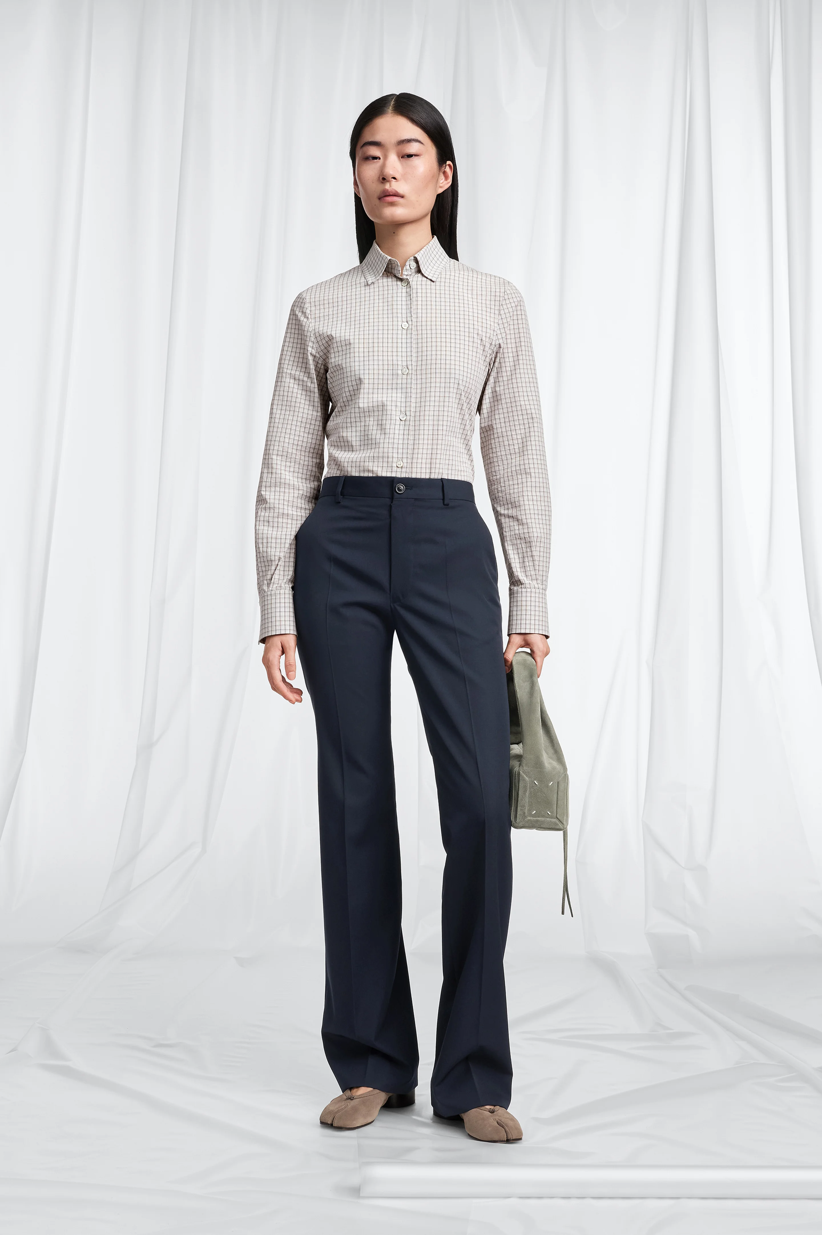 Pleated Wool Tailored Trousers - 1