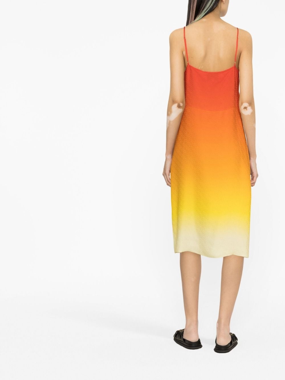 gradient silk slip dress - 4