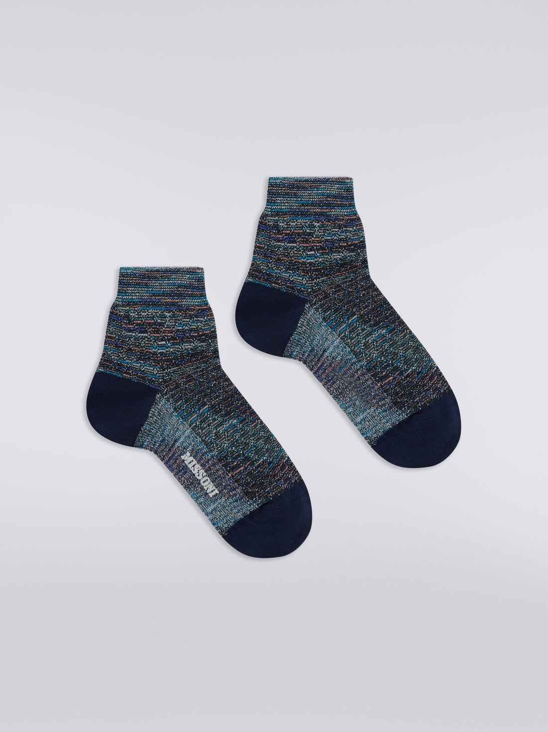 Short cotton blend socks with lurex - 1