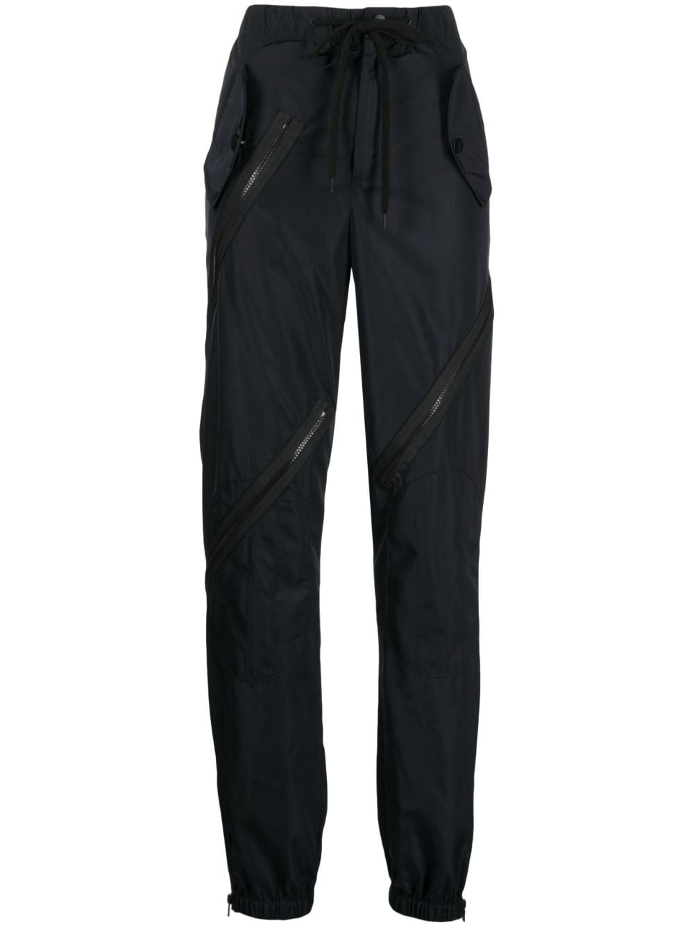 multi-zip drawstring-waist trousers - 1