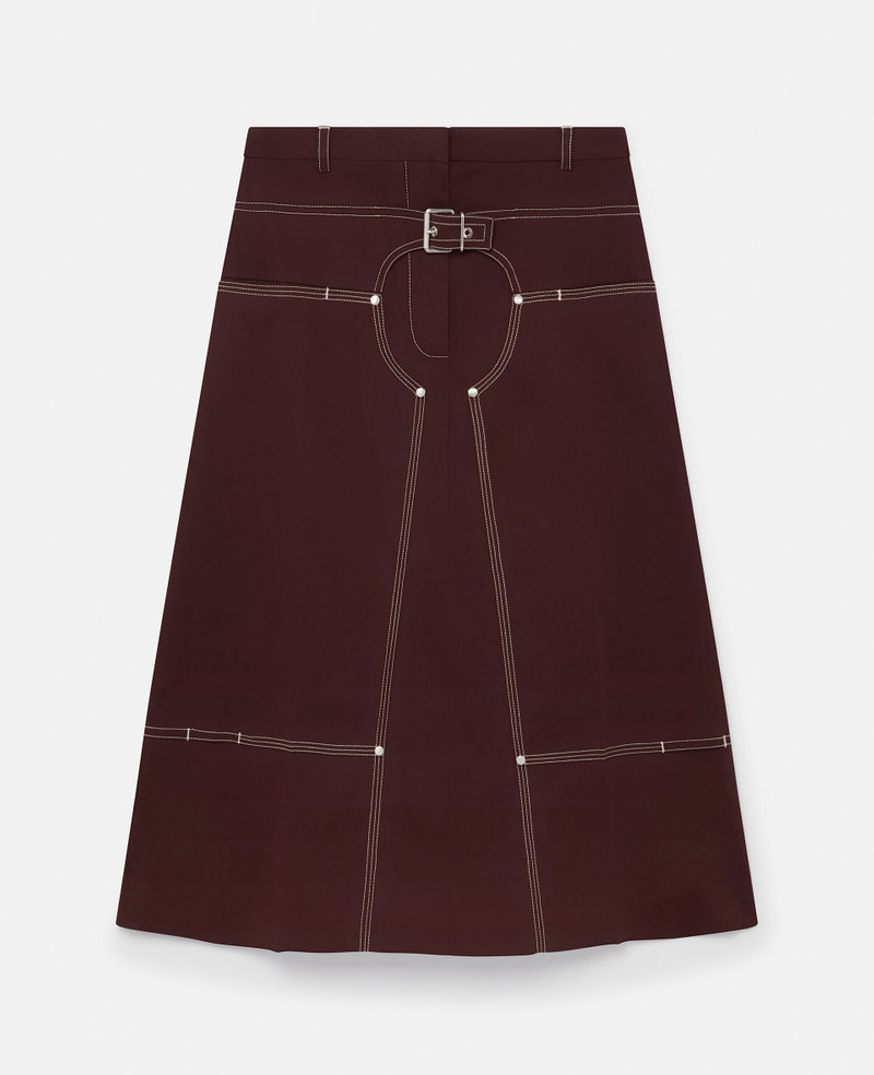 Cotton Twill A-Line Midi Skirt 1