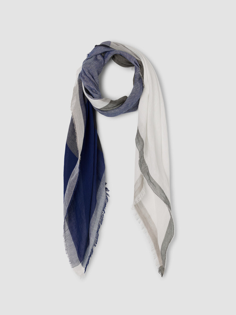 Organic Linen Cotton Check Scarf 1