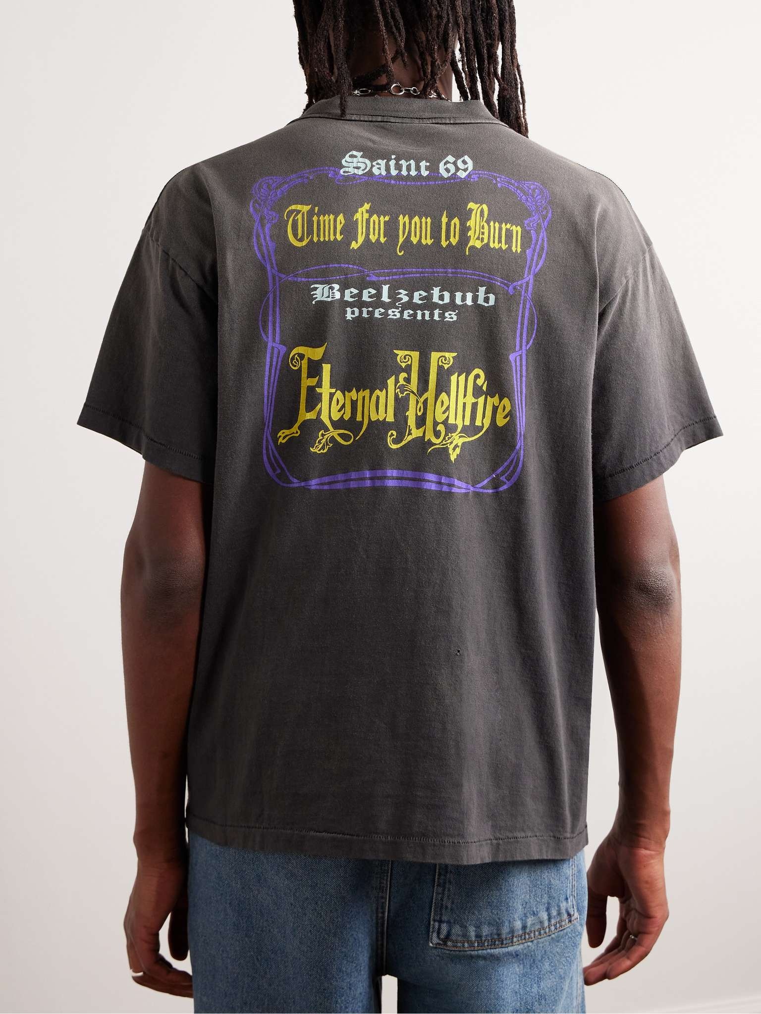 Printed Distressed Cotton-Jersey T-Shirt - 3