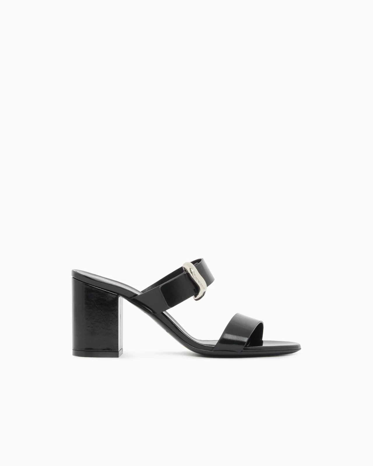 SHINY POLISHED LEATHER SANDALS WITH HEEL - 1
