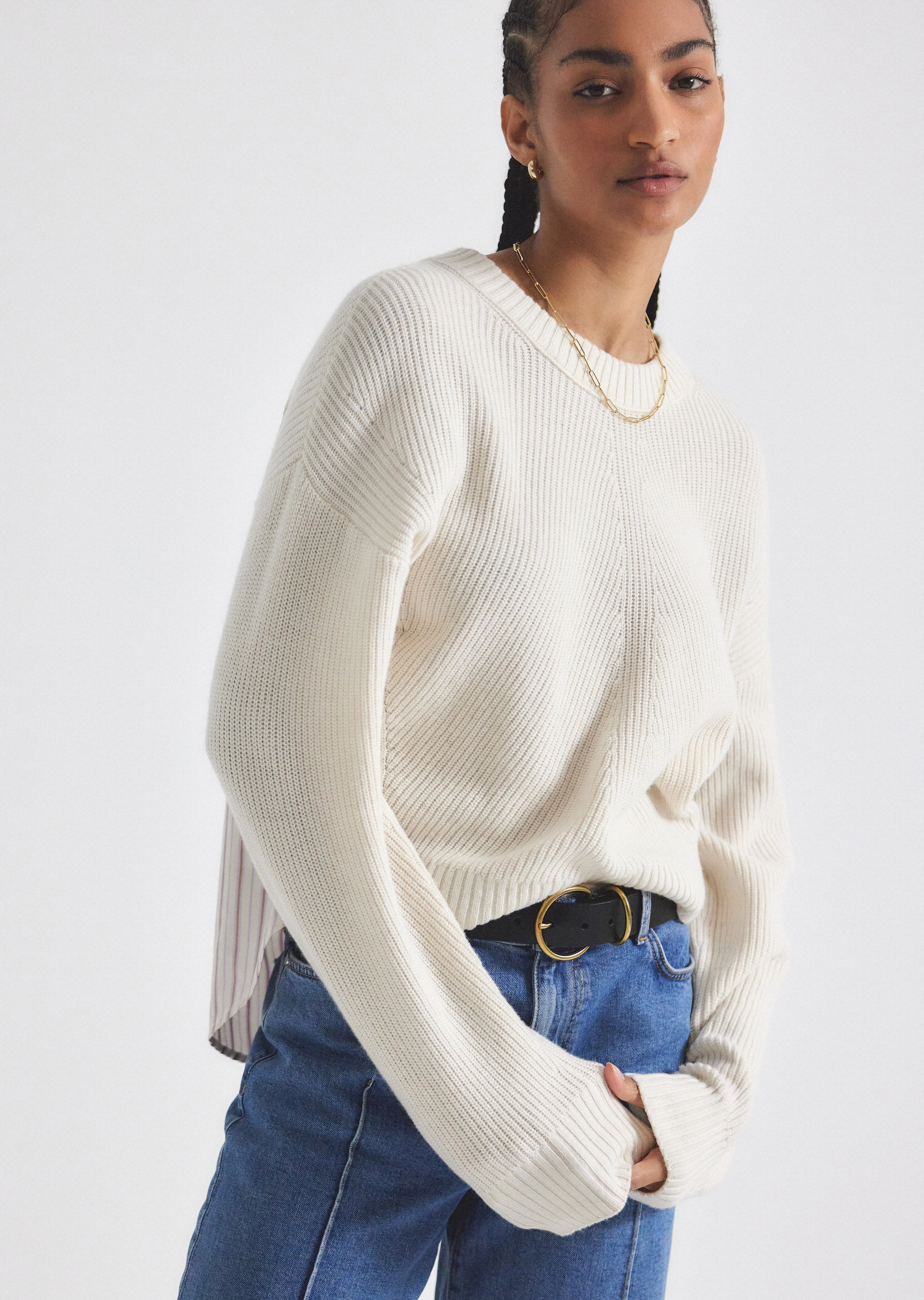 LYON MIXED MEDIA SWEATER - 4