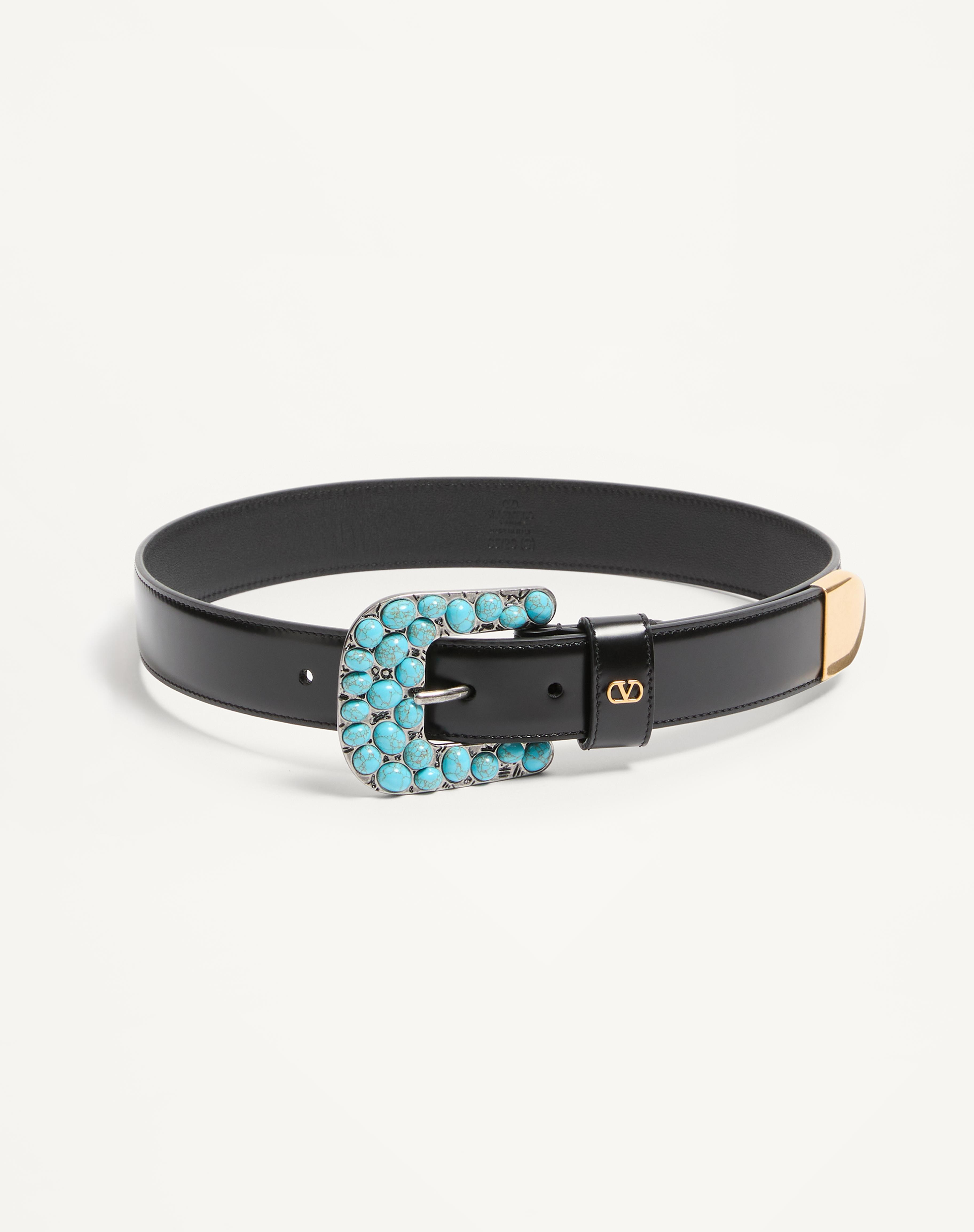 VLOGO SIGNATURE BRUSHED CALFSKIN BELT 30 MM - 1