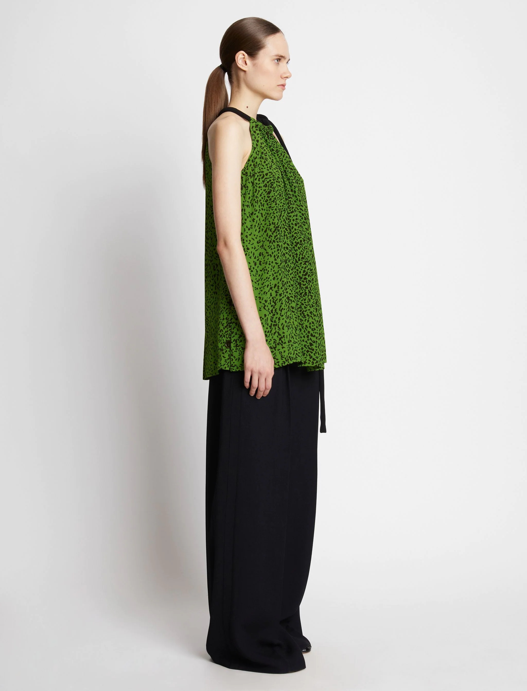 Printed Leopard Crepe De Chine Top - 4