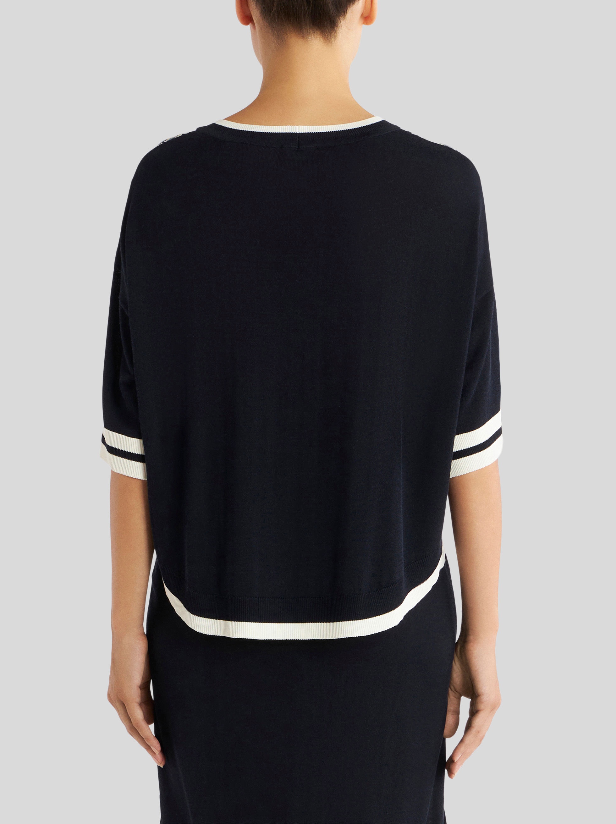 SHORT-SLEEVED JUMPER WITH SILK INSERT - 4