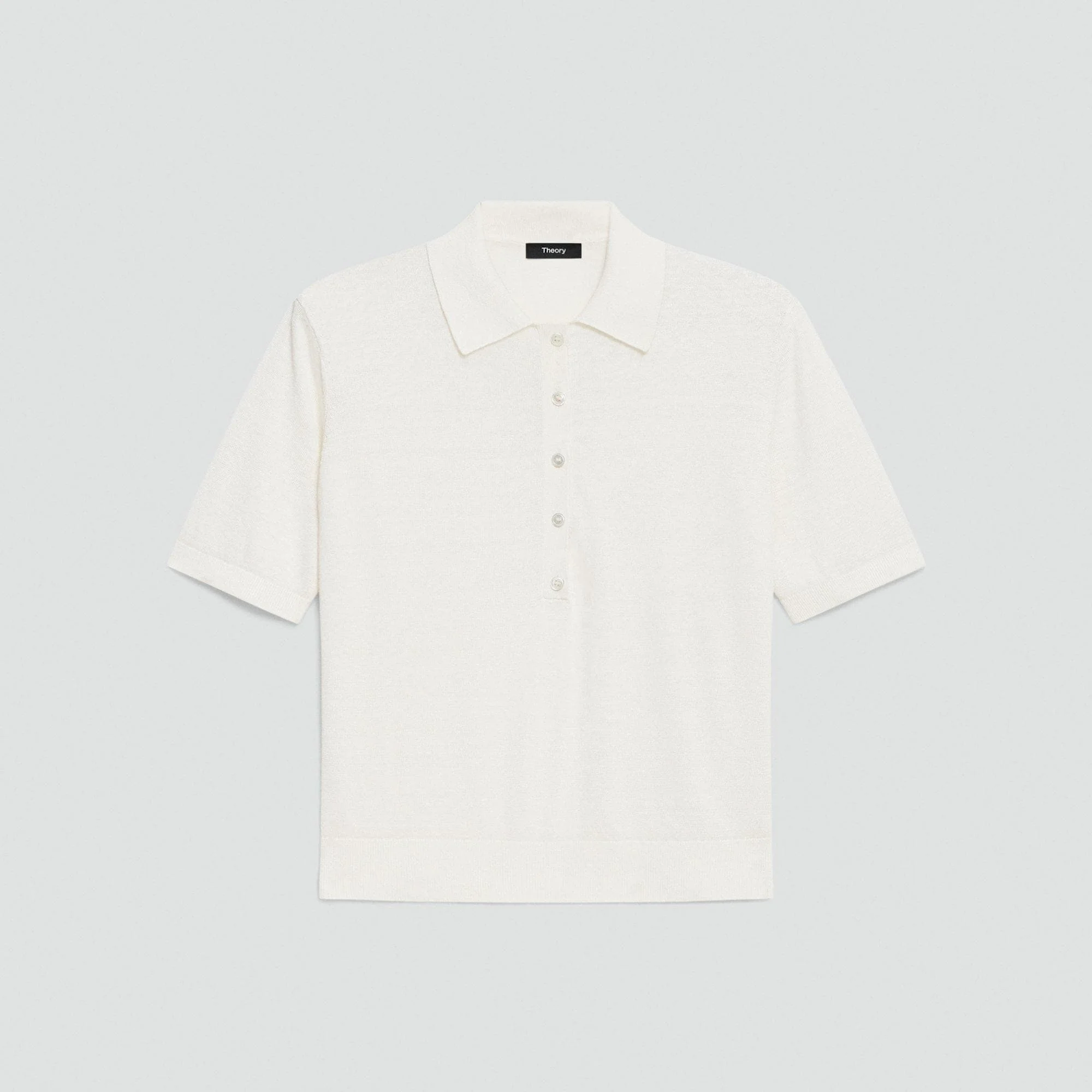 Sheer Polo Shirt in Linen Knit - 1