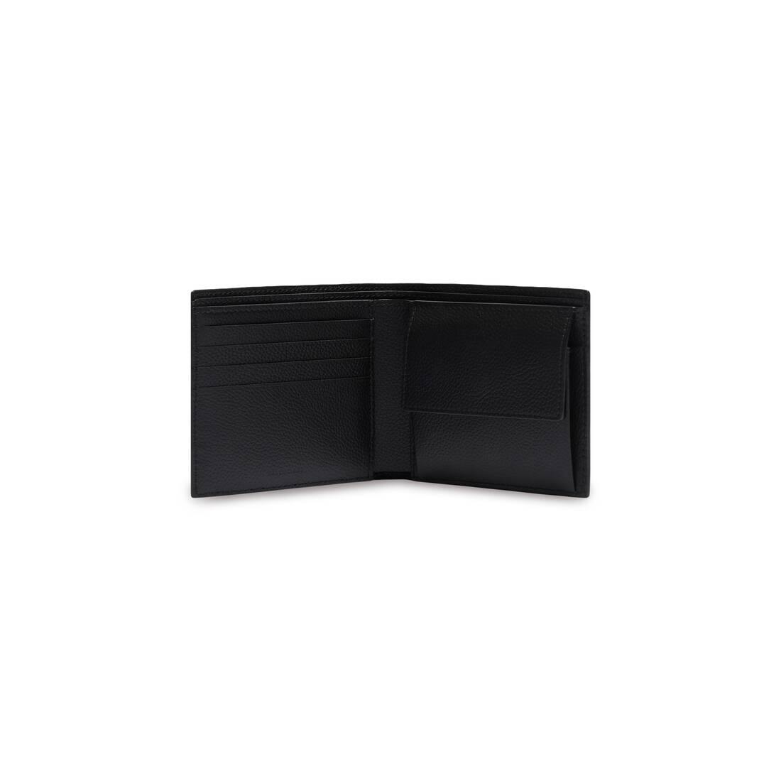 Men's Cash Square Folded Coin Wallet in Black/white - 3