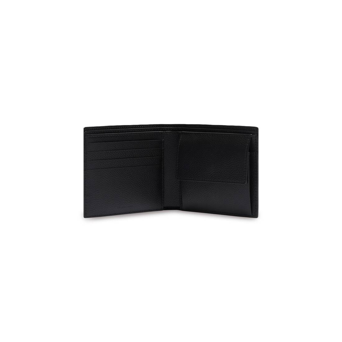 Men's Cash Square Folded Coin Wallet in Black/white