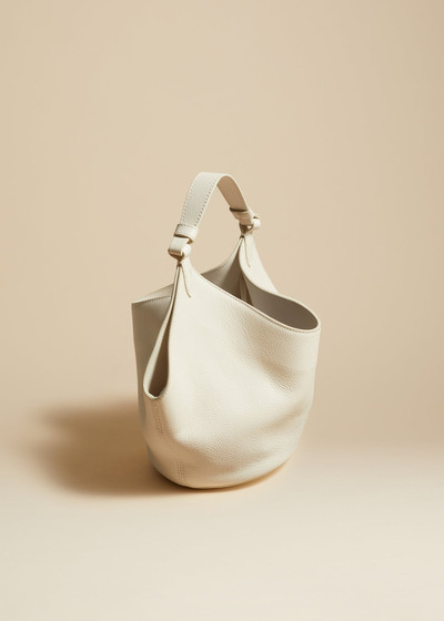 KHAITE The Mini Lotus Bag in White Pebbled Leather outlook