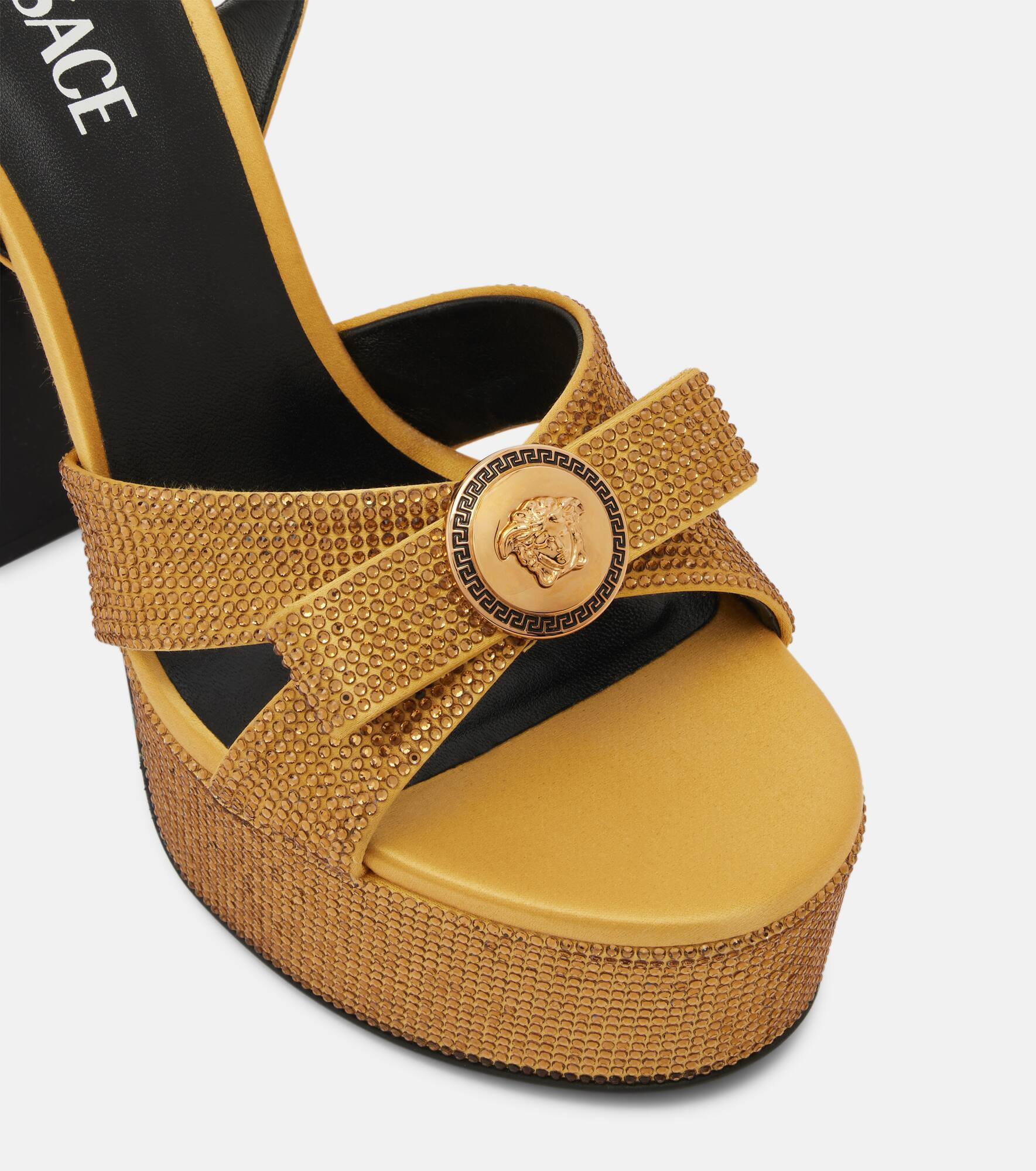 Gianni Ribbon 140 satin platform sandals - 5