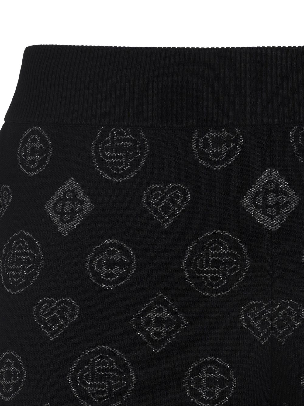 logo-pattern knitted trousers - 3