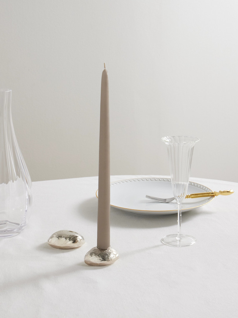 ALIGHIERI The Floating Pebble Set Of Two Silver-plated Candlesticks outlook