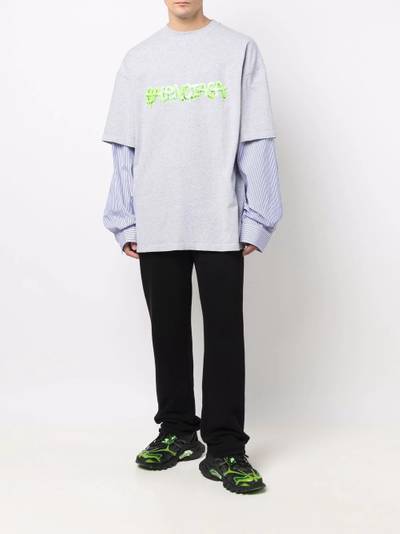 BALENCIAGA slime logo layered sleeve T-shirt outlook