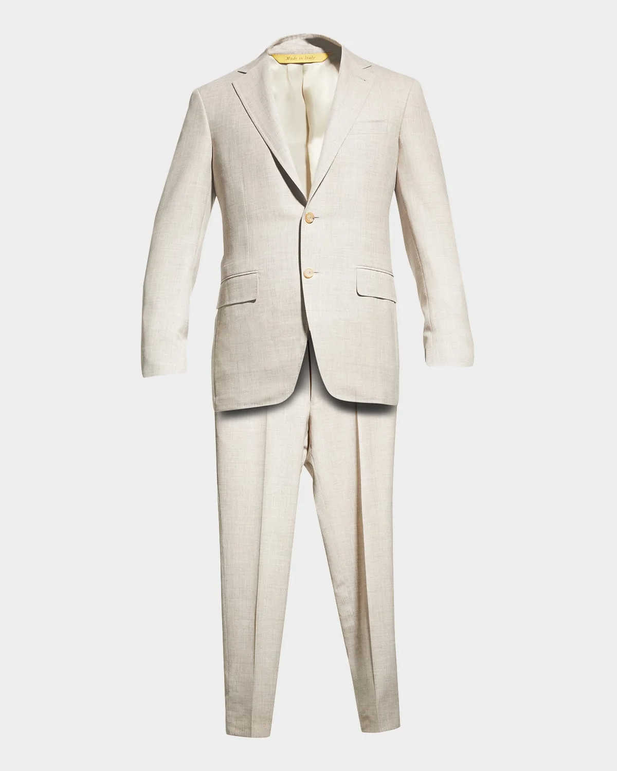 Men's Solid Linen-Blend Suit - 1