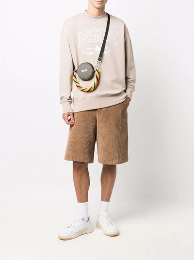 MSGM logo-print circular shoulder bag outlook