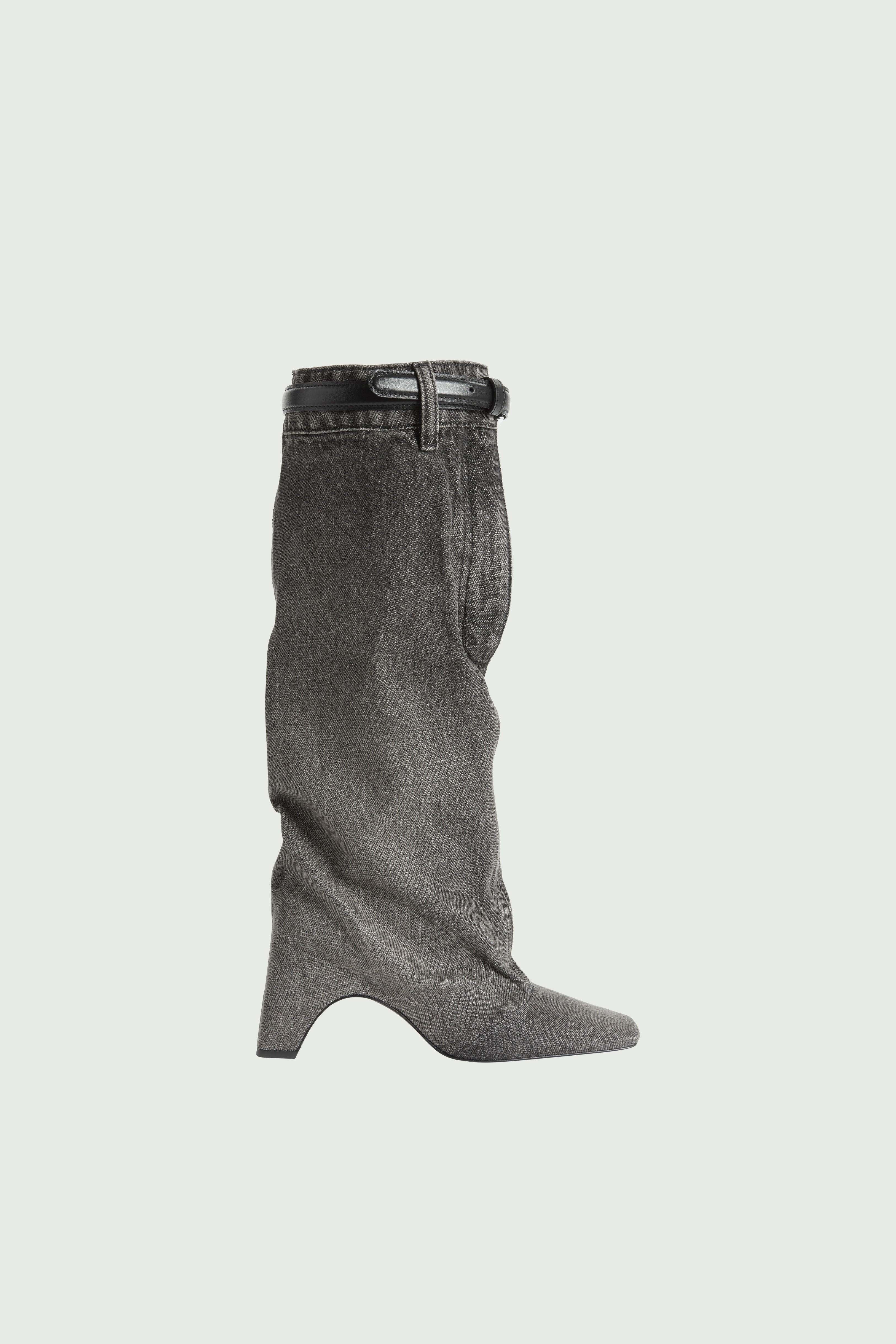 Denim Open Knee Bridge Boot - 1