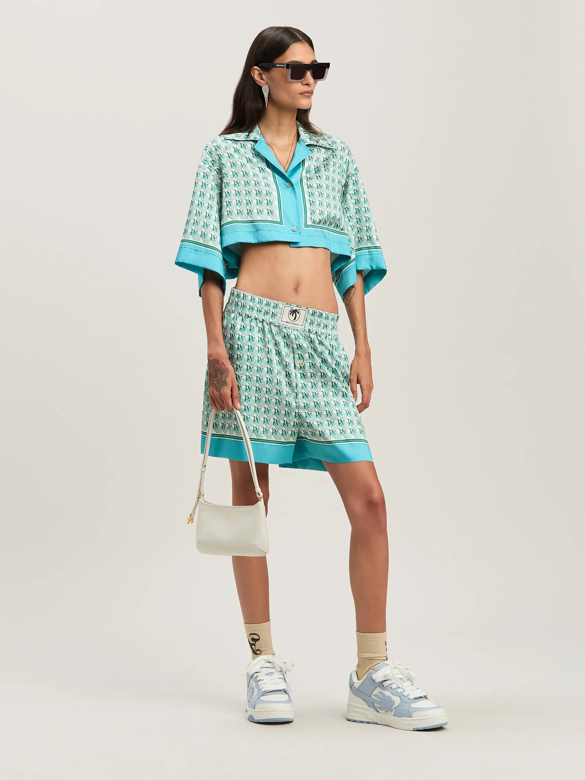 Curved logo striped shirt - 2