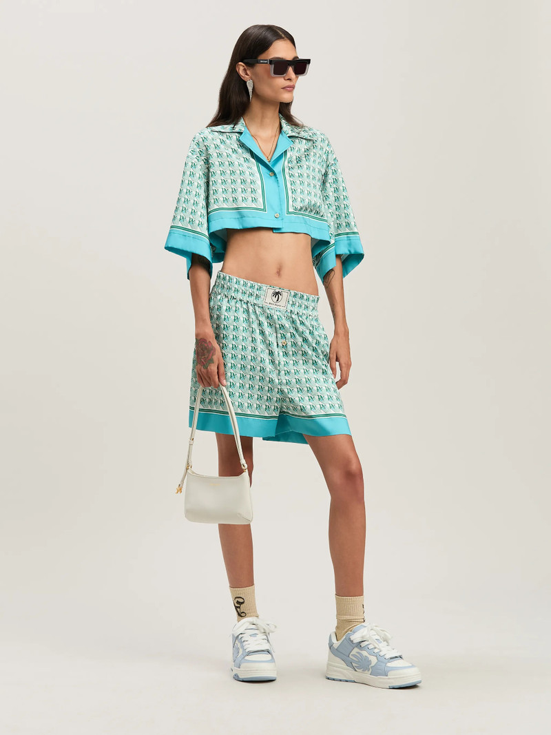 Palm Angels Curved logo striped shirt outlook
