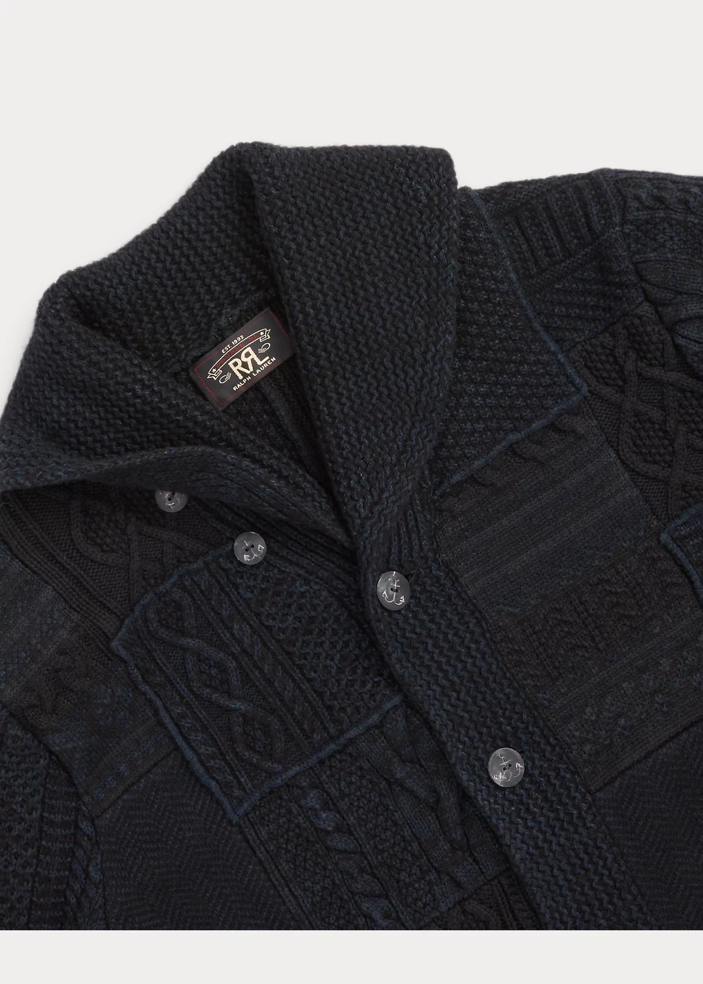 Indigo Patchwork Cotton-Wool Cardigan - 3