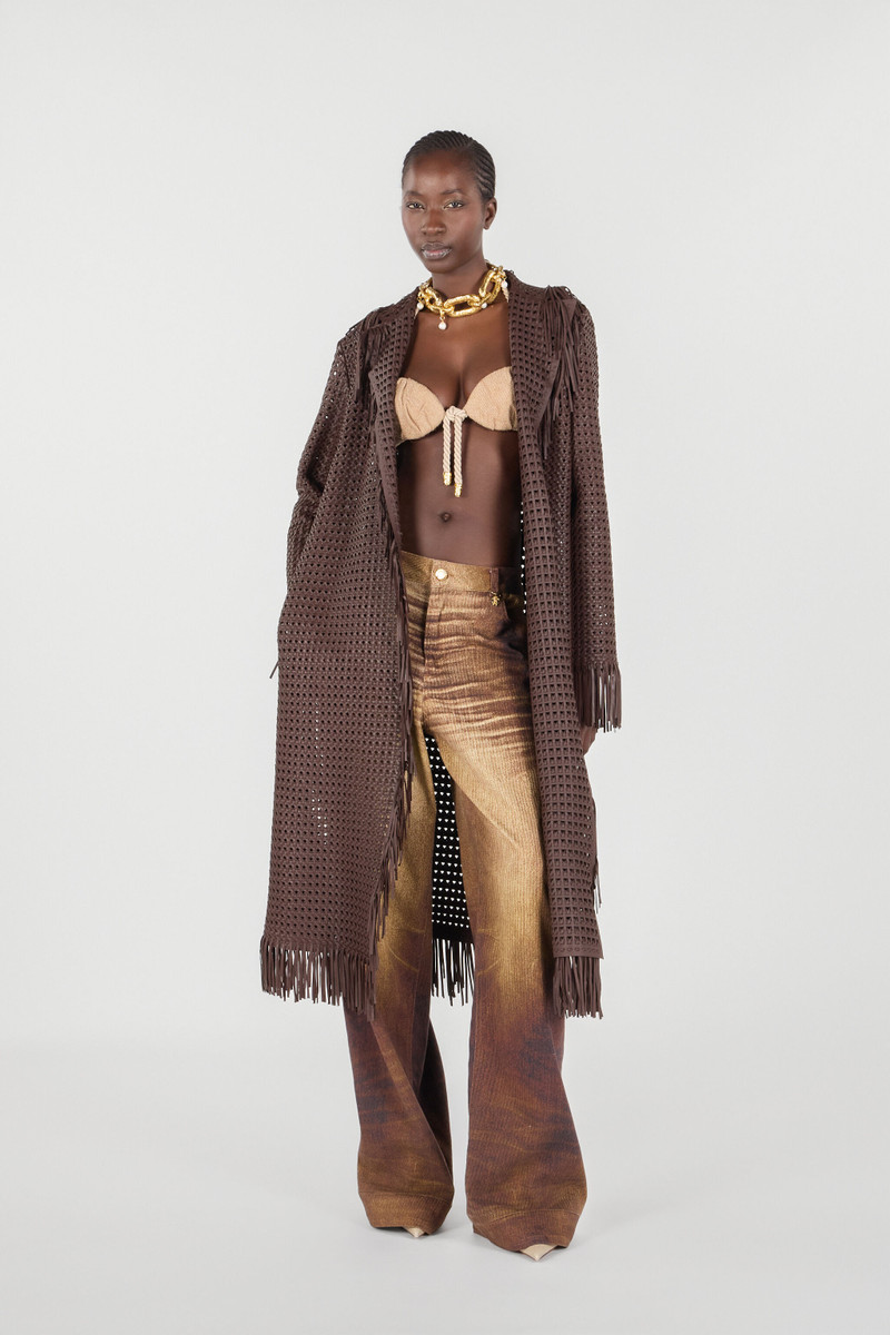 Roberto Cavalli Woman Leather Coat outlook