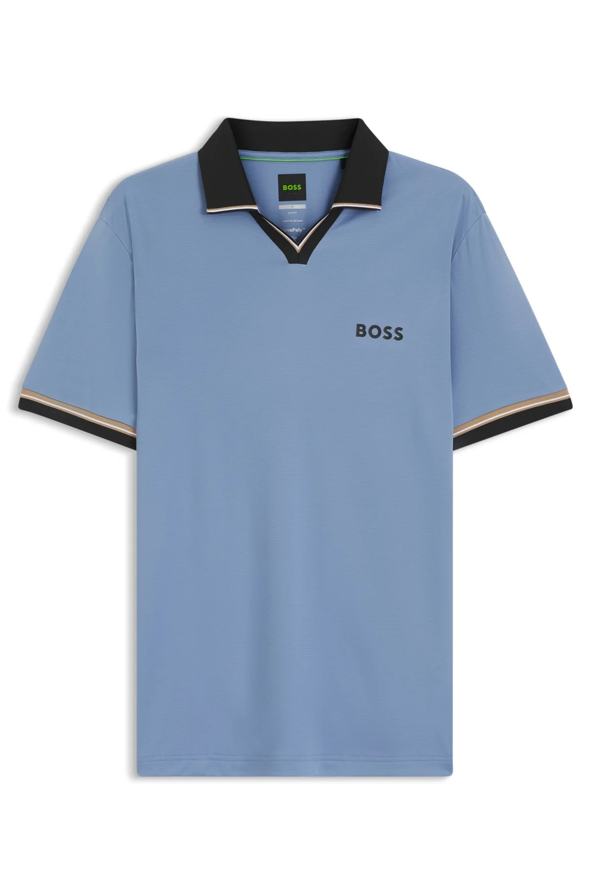 ACTIVE SLIM-FIT POLO SHIRT WITH SIGNATURE-STRIPE DETAILS - 1
