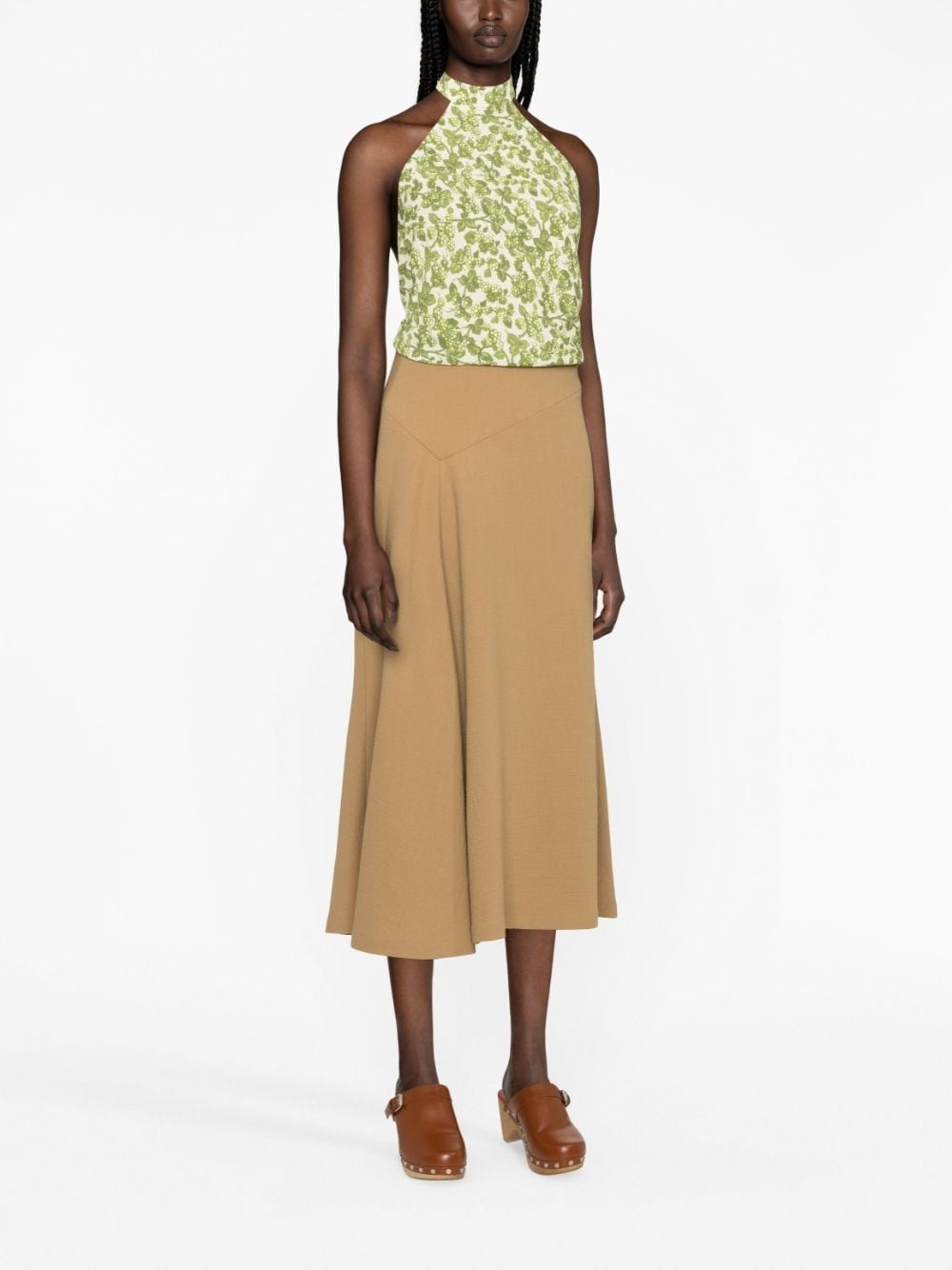 floral-print halterneck top - 4