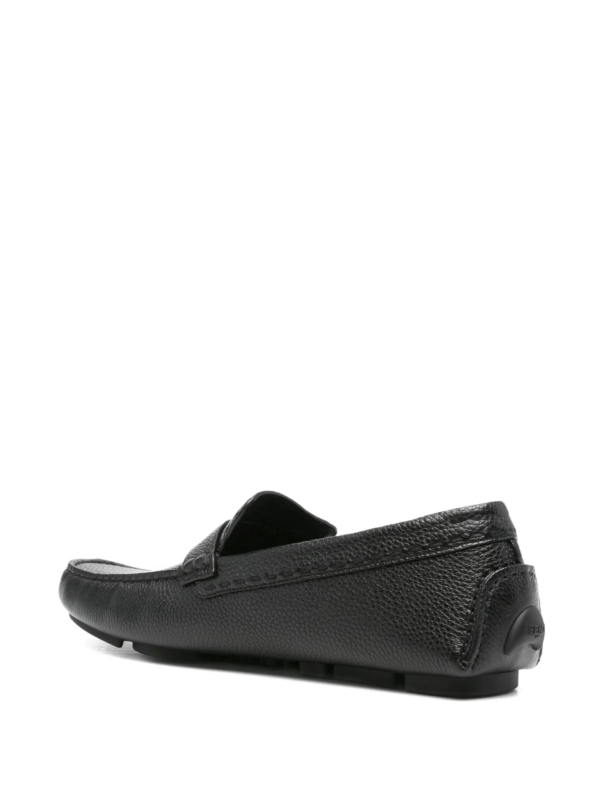 Fendi Leather Logo-plaque Loafers - 2