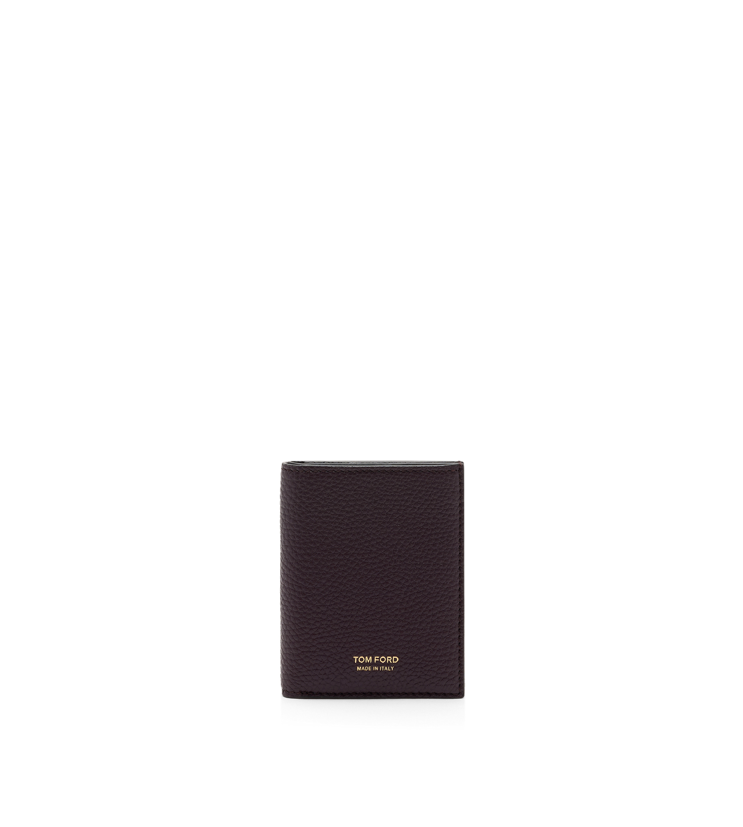 GRAIN LEATHER FOLDING CARDHOLDER - 1