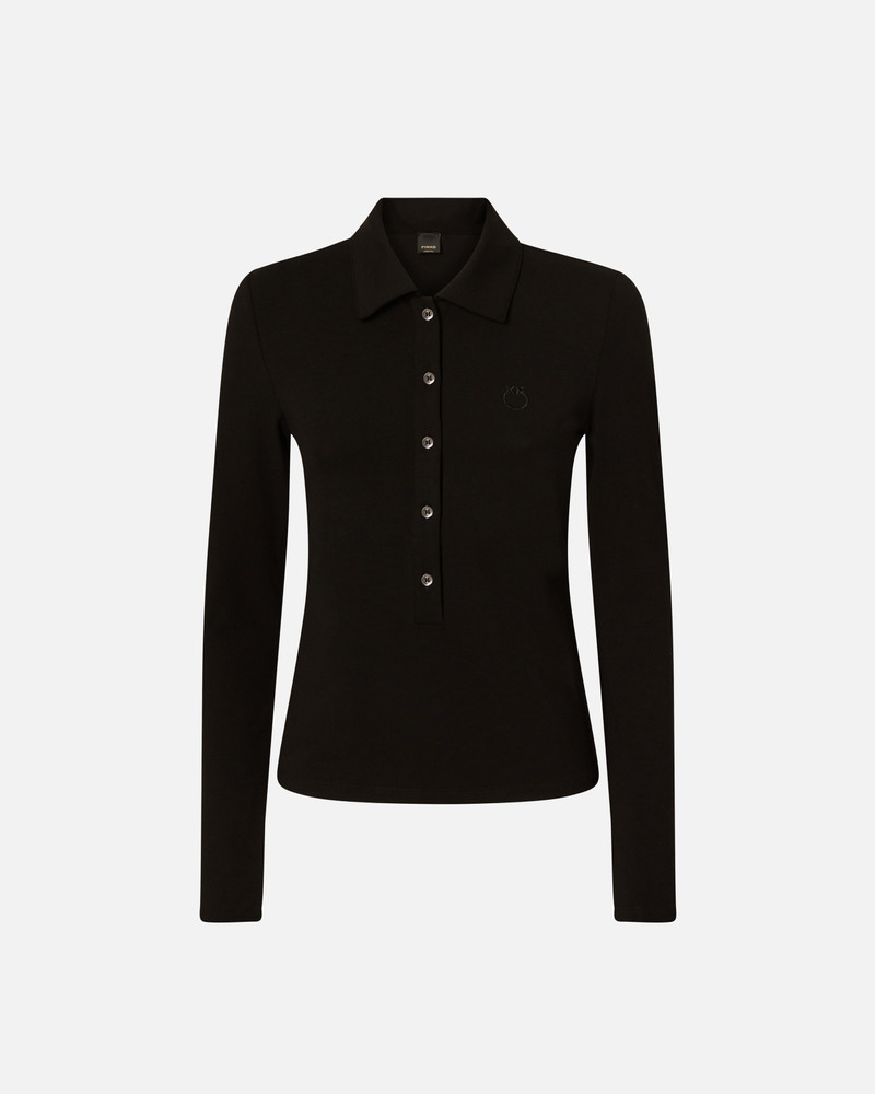 LOGO EMBROIDERY LONG-SLEEVED POLO SHIRT 1