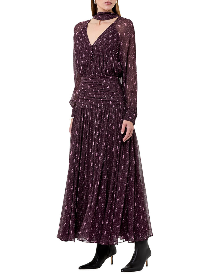 Women's Draya Geometric Ruched Maxi Dress - Purple Pattern 3
