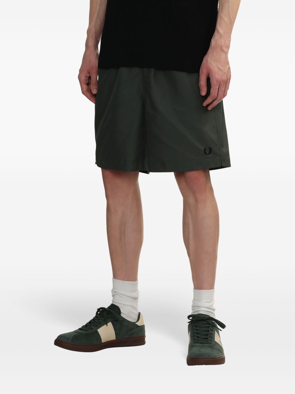 logo-embroidered shorts - 3