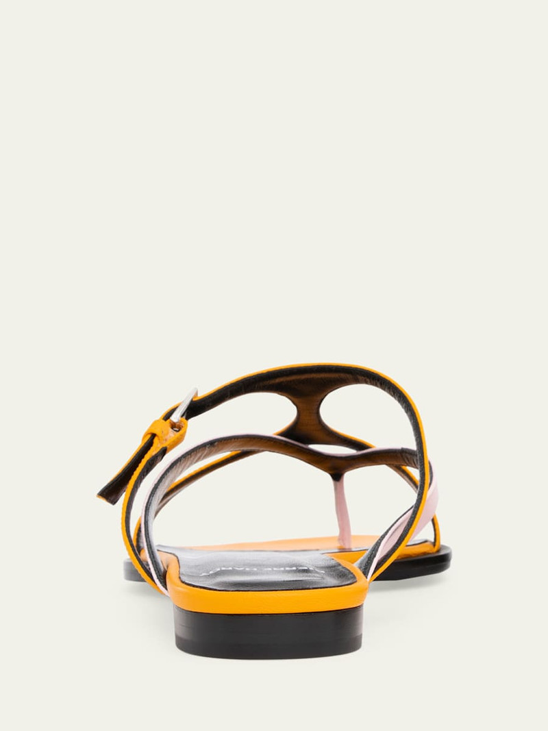 Pierre Hardy Brasilia Bicolor Leather Thong Sandals outlook