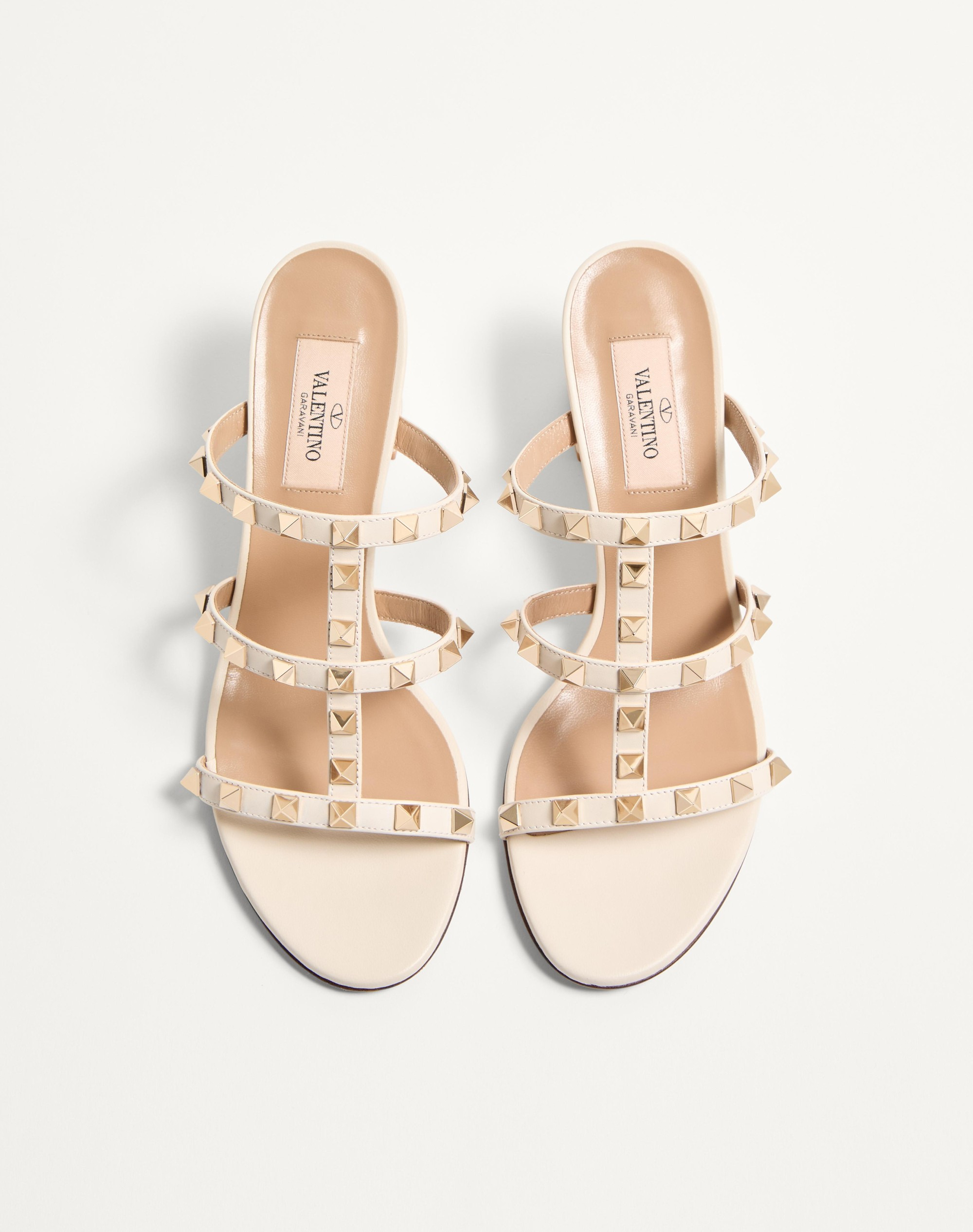 ROCKSTUD CALFSKIN LEATHER SLIDE SANDAL 60 MM - 4
