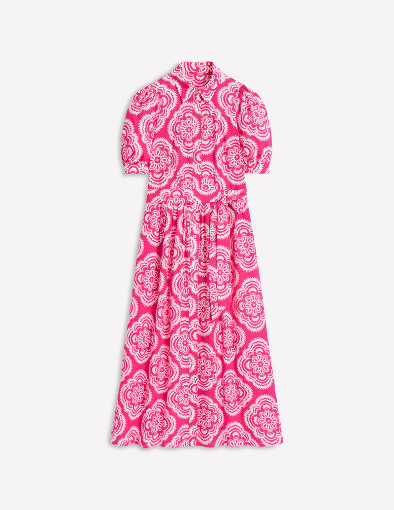 Alexa Maxi Shirt Dress-Pink Peony, Botanic Blush 1
