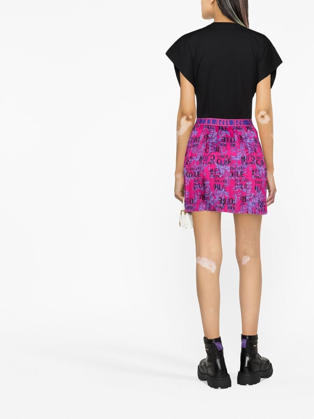 Logo Couture pleated miniskirt - 3
