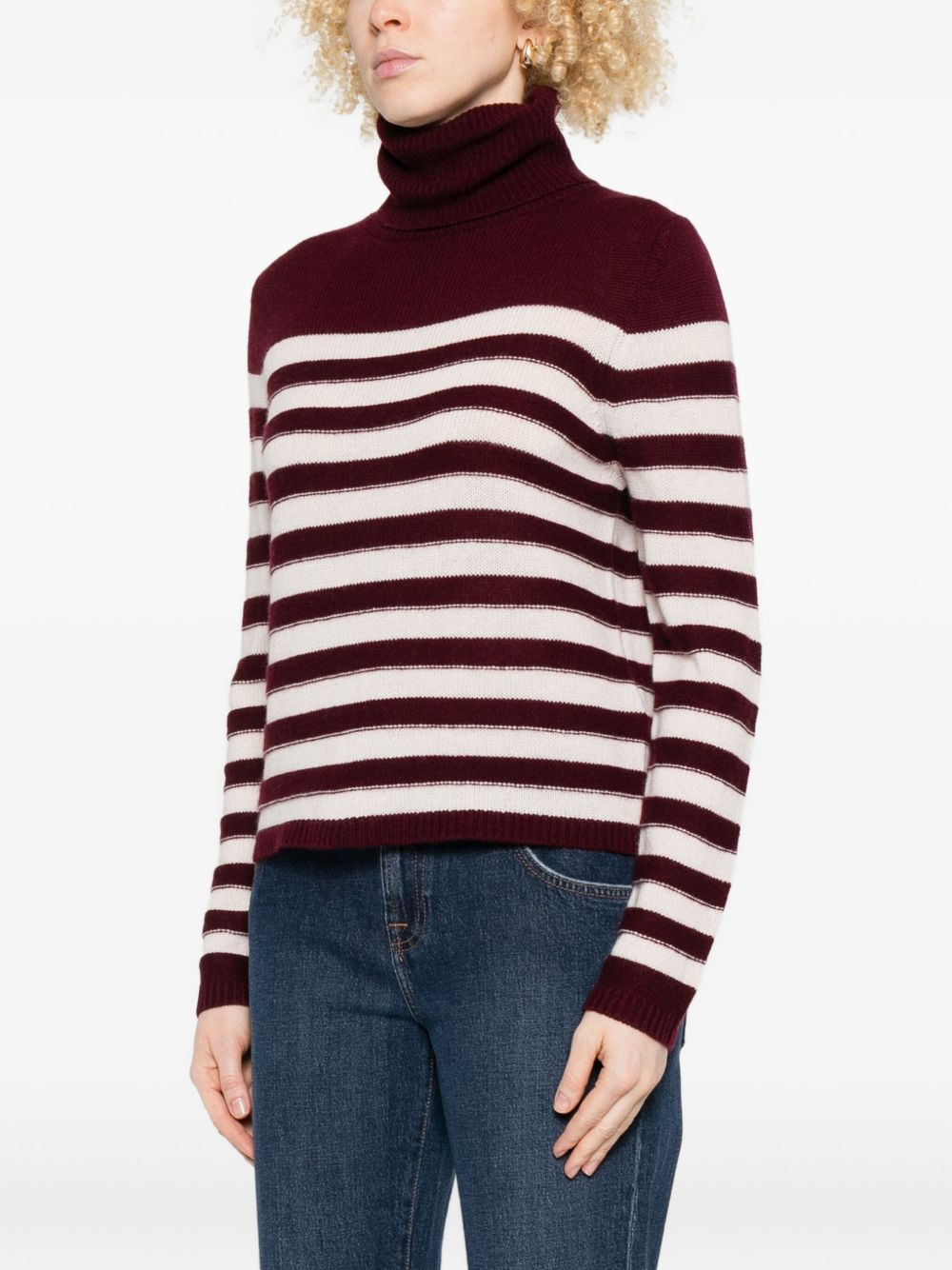 turtleneck striped sweater - 3