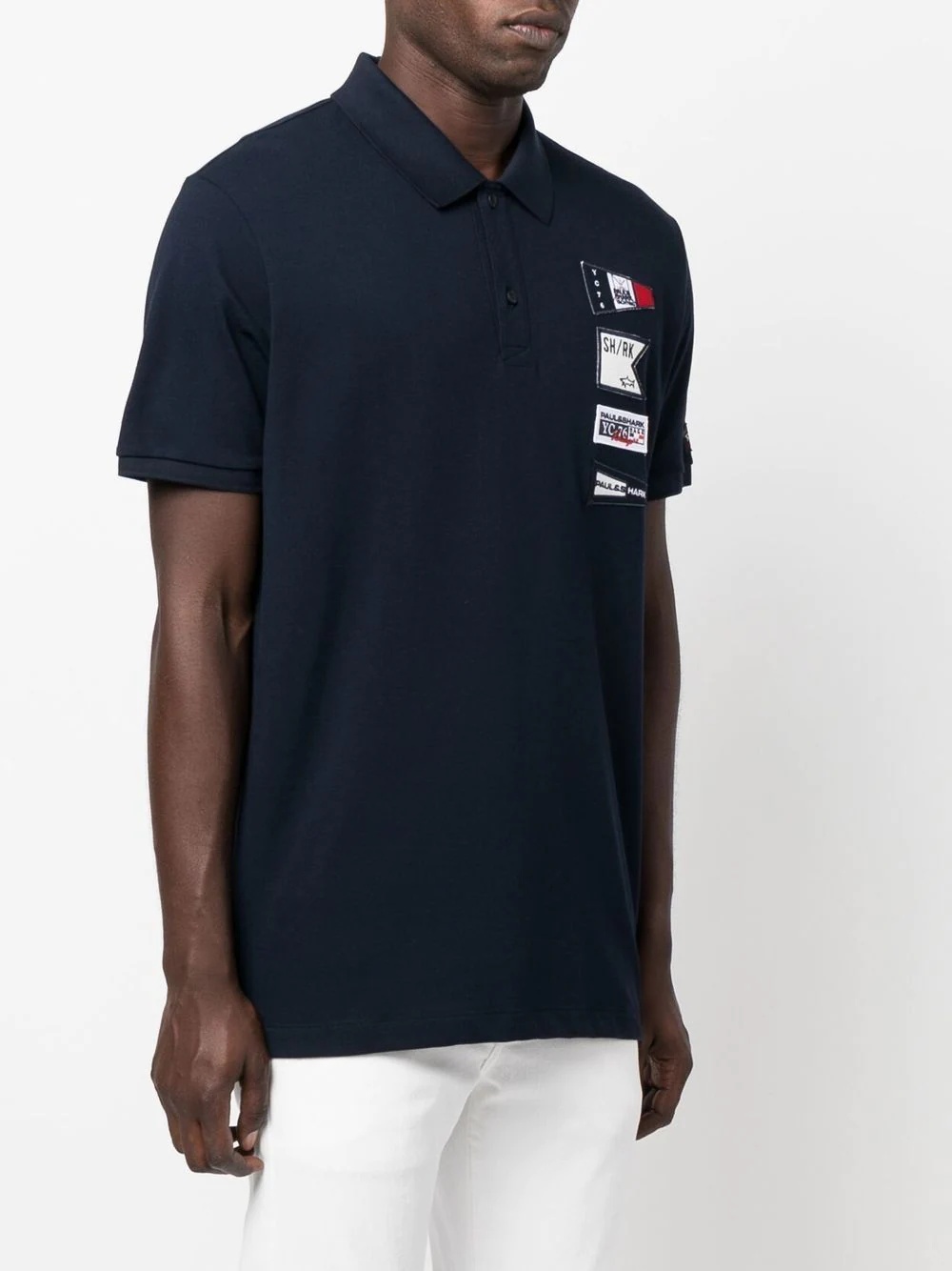 logo-patch polo shirt - 3