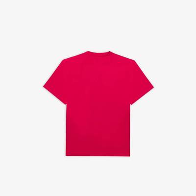 BALENCIAGA Your Logo Here Flatground T-shirt in Raspberry/white outlook