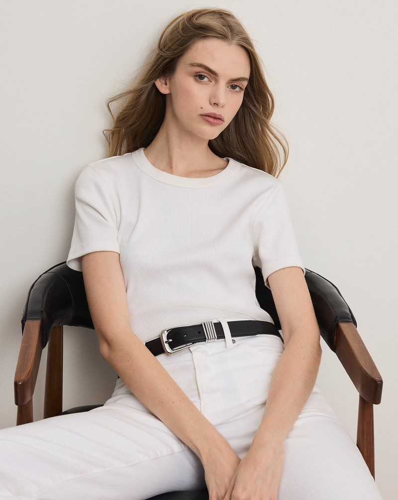 VERONICA BEARD PRUITT RIBBED T-SHIRT outlook