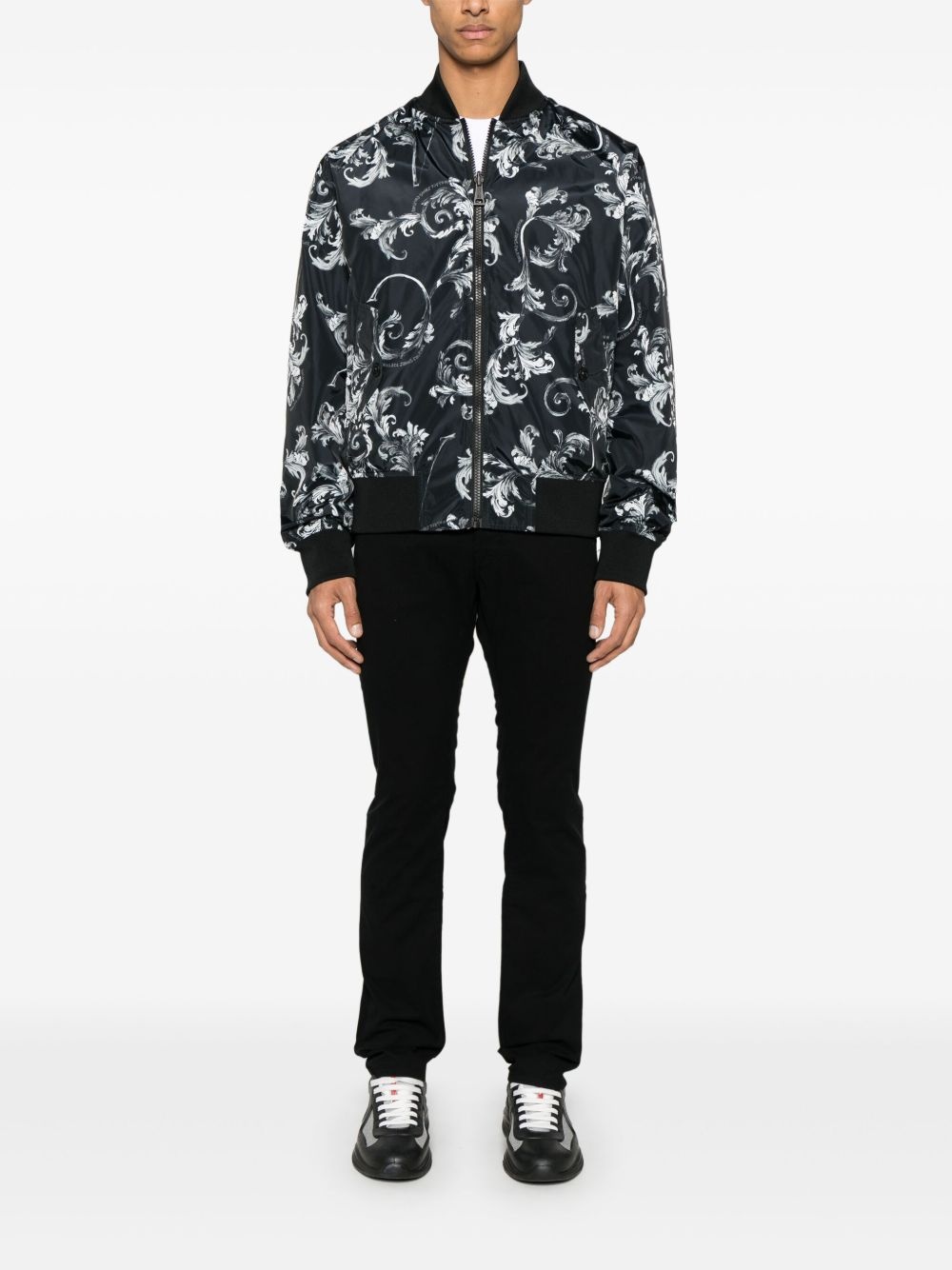 Barocco-print bomber jacket - 2