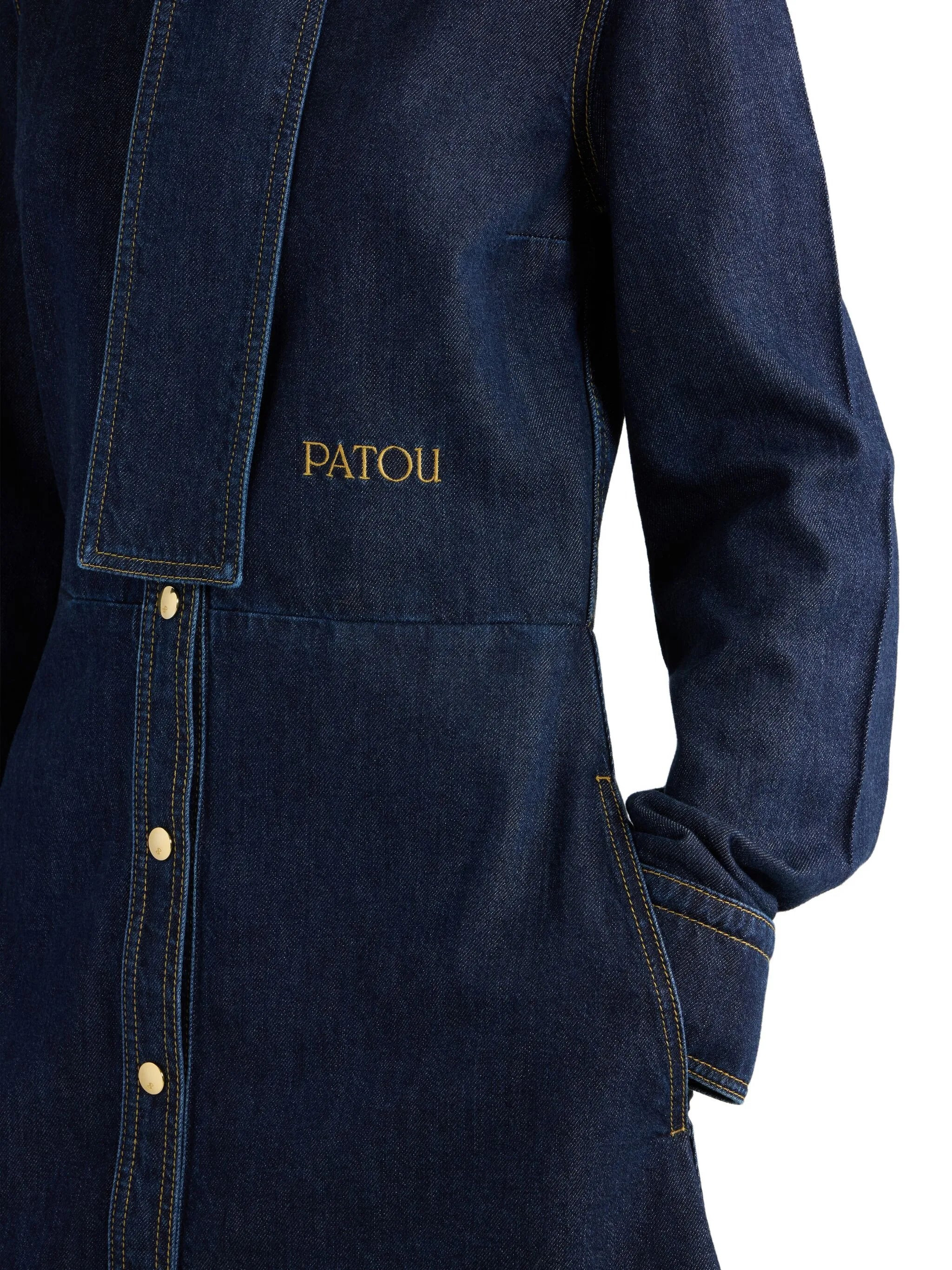Patou Scarf-collar Denim Dress - 2