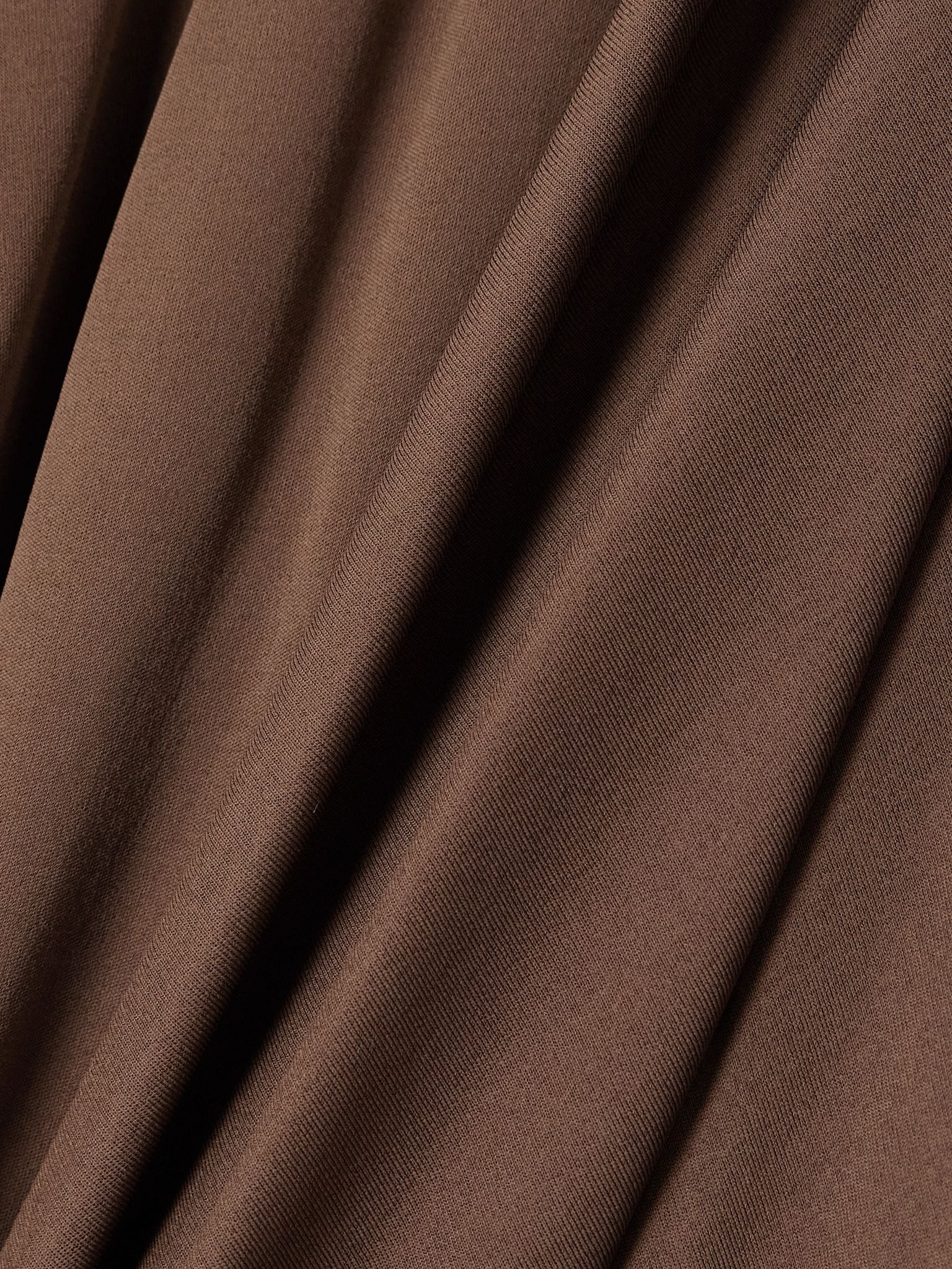 Asymmetric pleated gathered jersey skirt Brown - 5