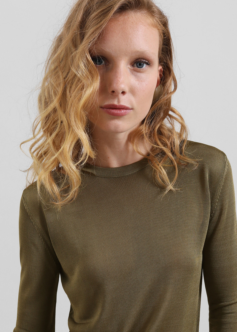 Kazel Thin Knit Top - Khaki 3