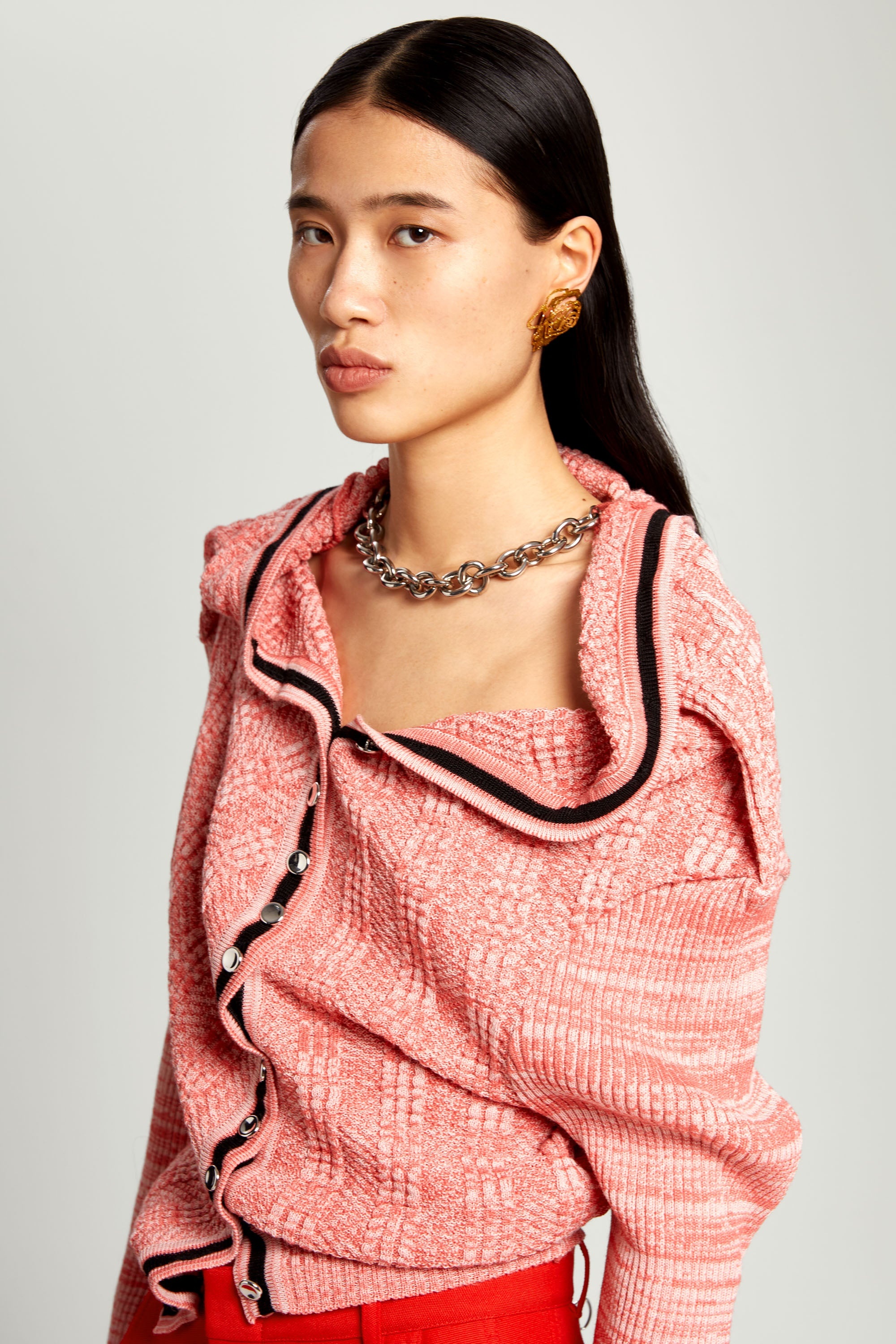 Classic Ruffle Necklace Cardigan - 3