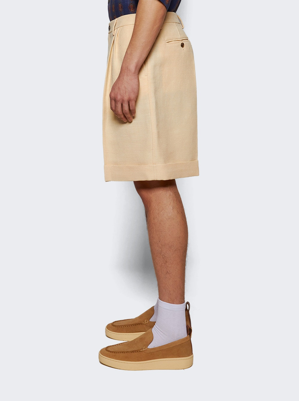 Silk Jute Textured Bermuda Shorts Butter - 3