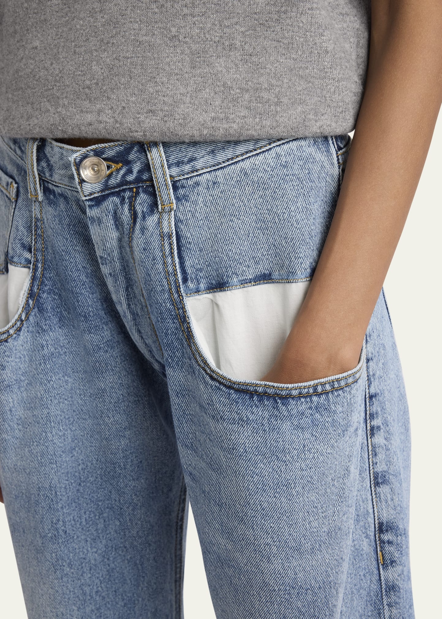 5-Pocket Wide-Leg Denim Pants - 5