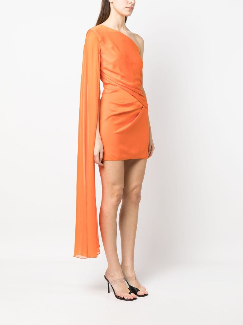 one-shoulder draped-detail dress 3